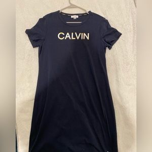 Navy blue Calvin Klein shirt dress. Women’s L. Never worn, excellent condition.